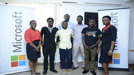 Picture Some of the Imagine Cup Finalists pose for a photograph with Mr. Shina Oyetosho, developer and platform evangelism lead, Microsoft Anglophone West Africa.